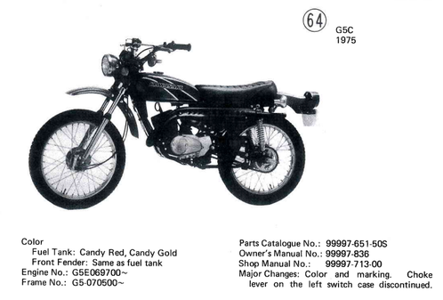 kawasaki G5C 1975 identification