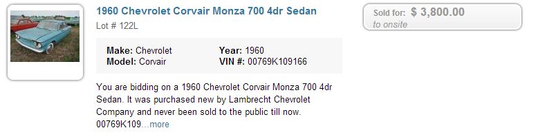 1960 Chevrolet Corvair Monza