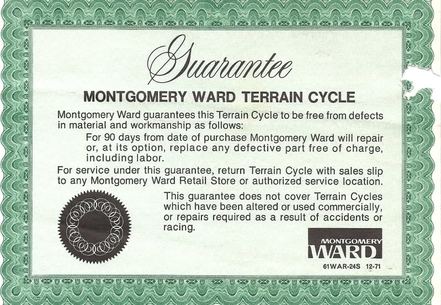 Montgomery Ware Warranty