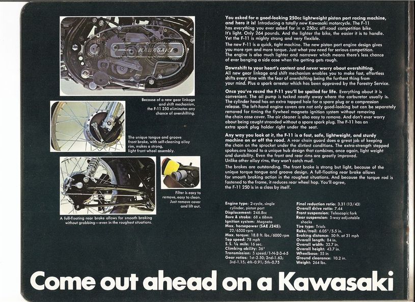 Kawasaki F11 250 advertisment