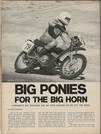 Kawasaki Big Horn performance magazine article