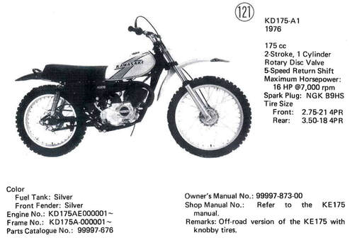 kawasaki KD175 1976