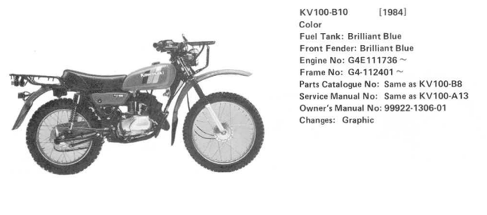 kawasaki KV100 1984 agi bike