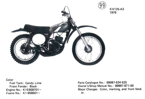 kawasaki kx125 1976