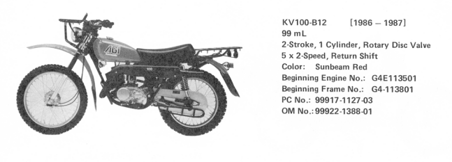 kawasaki KV100 B12 identification