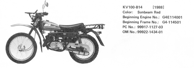 Kawasaki Agi bike KV100 1988