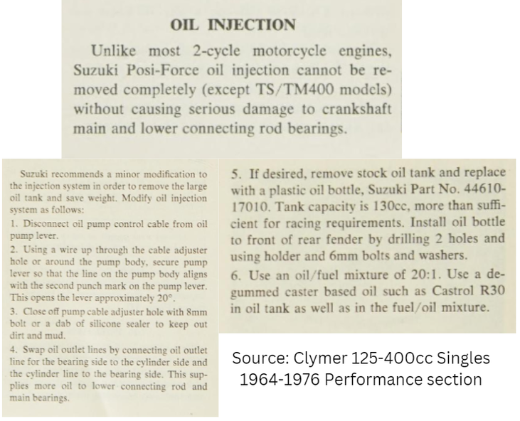 Suzuki oil injection modification